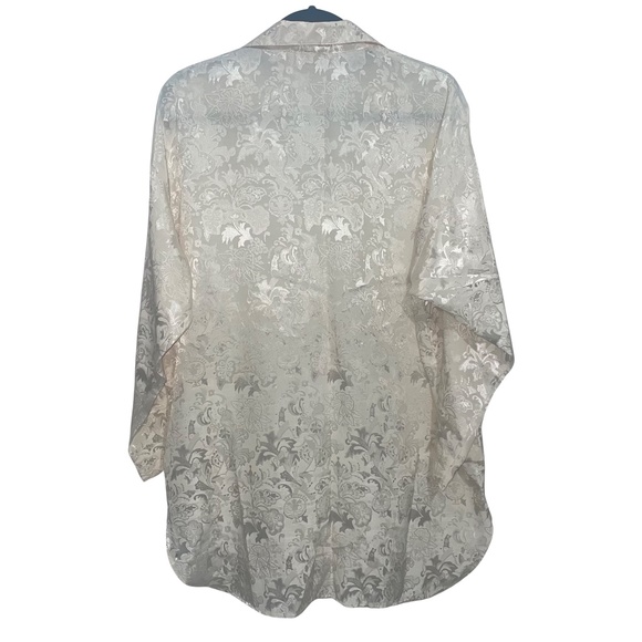 Victoria's Secret 80's Vintage Women's Ivory Floral Print Long Sleeve Sleepwear - Picture 2 of 10
